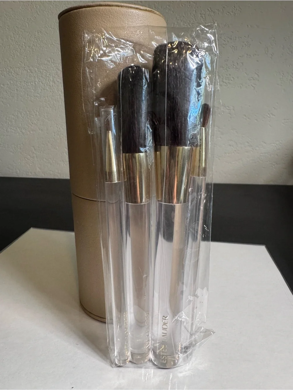 Estee Lauder exterior leather